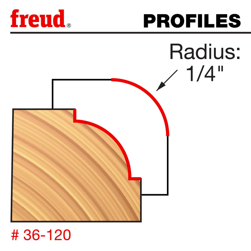 Freud 36-120: 1/4" Radius Beading Bit with 1/2" Shank