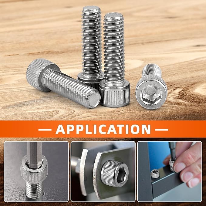 10 Pcs M6 x 35mm Thread Pitch 1 mm Stainless Steel 304 Hex Socket Head Cap Screws Bolts Kit (10 Pack M6 x 35mm) 10 Pack M6 x 35mm