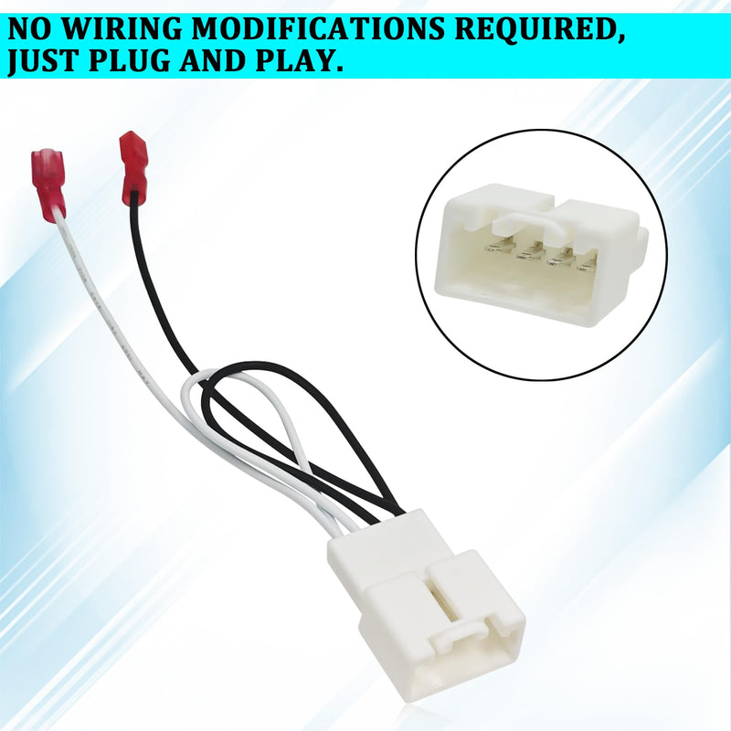 4PCS 72-5602 Car Door Speaker Adapter Wiring Harness, Audio Wire Cable Connector Plug, Compatible with Ford Focus F-150 F-250 EcoSport Explorer Escape & Mazda 3 CX-3 CX-5 CX-9 Speaker WHITE