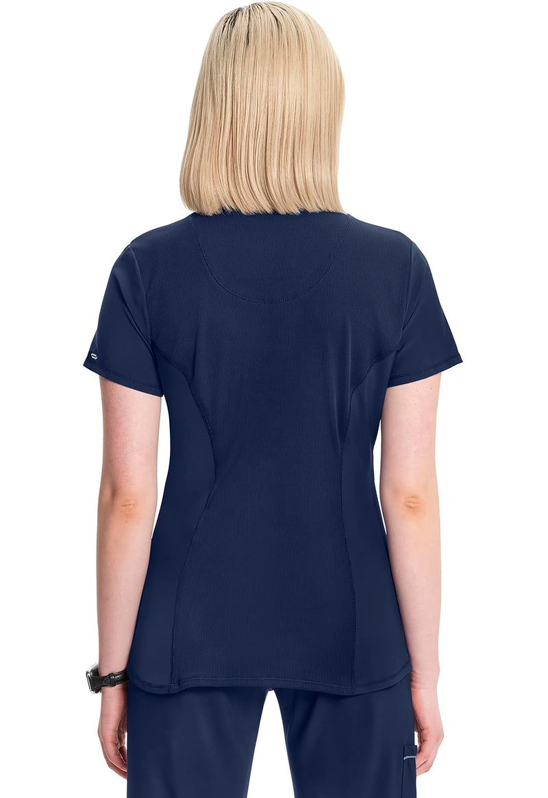 Infinity Cherokee V-Neck Women's Nurse Scrub Top, 4-Way Stretch, Superior Performance and Comfort CK623A Large Navy