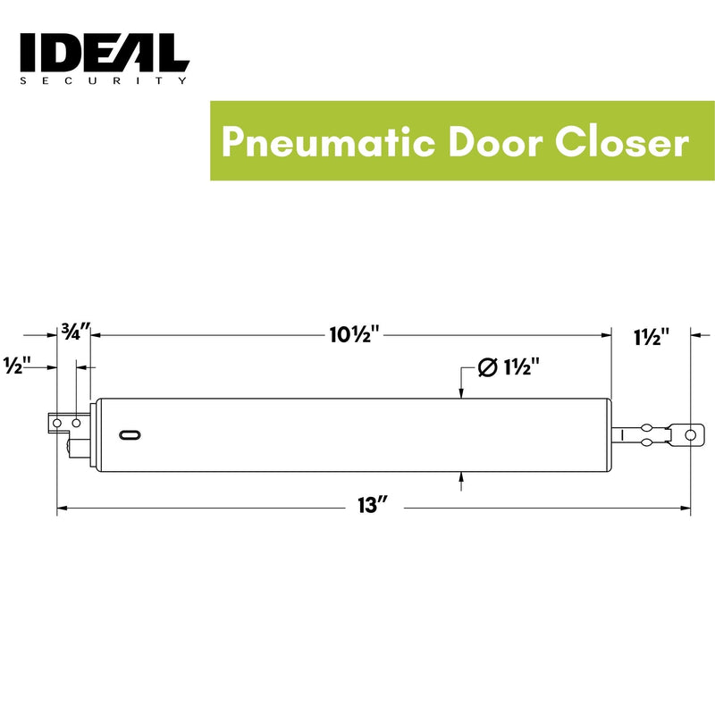 Ideal Security Pneumatic Lock for Screen Door, Black (1.25-2 Inches) 1.5 inch Diameter - Closer only
