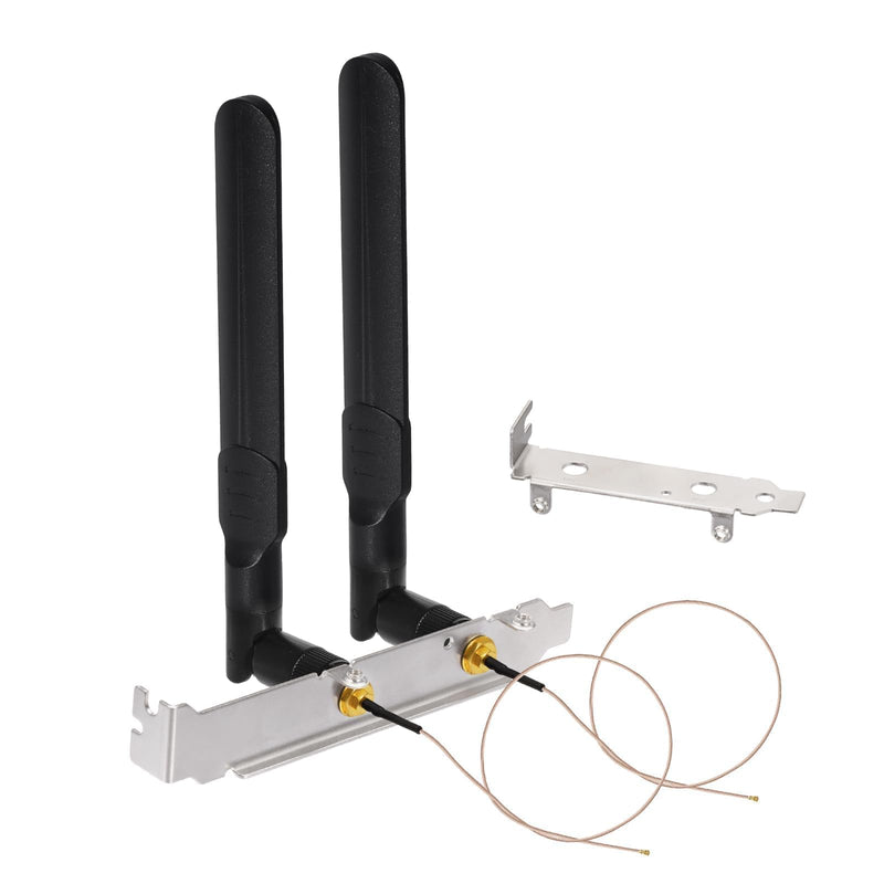 Bingfu Dual Band WiFi 2.4GHz 5.8GHz 8dBi RP-SMA Male Antenna + RG178 U.FL to RP-SMA Female Cable 2-Pack + PCI Slot Cover for WiFi Router Wireless Mini PCI Express PCIE Network Card Adapter