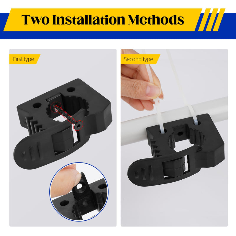 Kryonix Rubber Clamp (6 Pack) Adjustable Non-Slip Quick Release Mount, Fits 1.18“-1.57”diameter Handles, Heavy-Duty Tool Holder for Garage, Truck, RV, Boat, or Workshop 1.18"-1.57"-6Pack