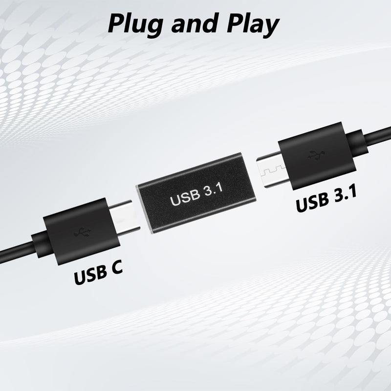 USB 3.0 Female to Female Adapter 2 Pack and USB-A to USB-C Adapter 3 Pack 10Gbps USB 3.1 Bi-Directional USB Extension Connector for Data Sync and Fast Charging