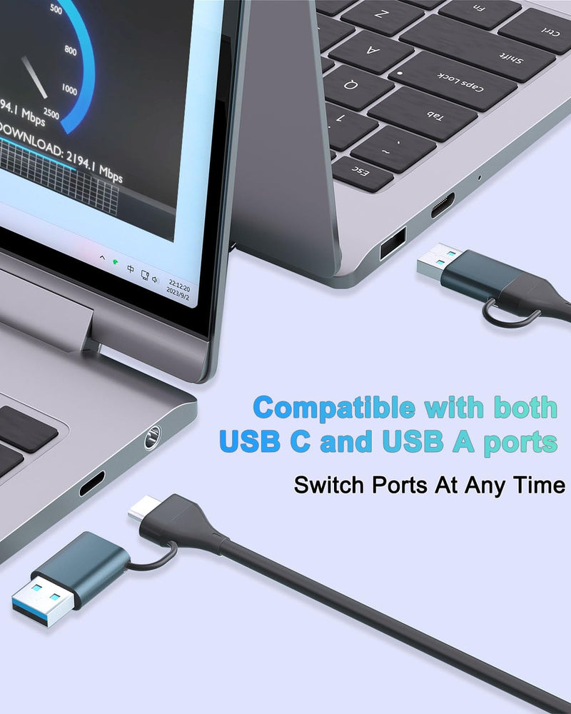2.5gb USB Ethernet Adapter, Aluminum, Type-C to RJ45 Network Internet 2.5Gbps, 2.5G USB C to Ethernet Adapter for MacBook, iPhone 15/16 Pro Max, XPS, Surface, iPad Pro