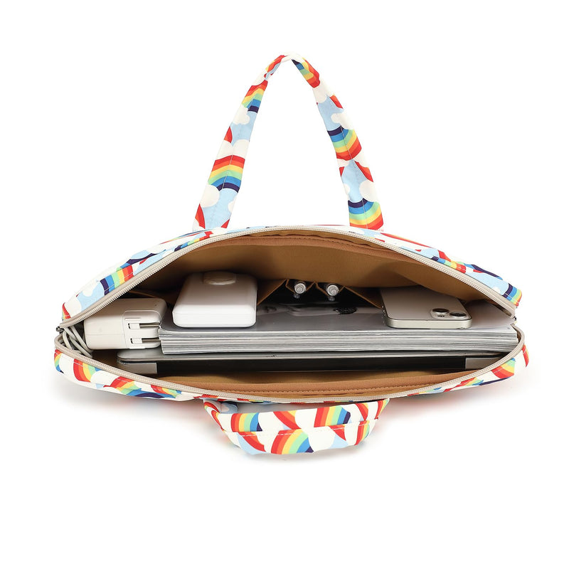 Ezrelia15-15.6 inch Laptop Shoulder Bag, for MacBook Pro 16, Hp Lenovo Dell 14 inch Waterproof Messenger Bag Case Sleeve 15 inch/15.6 inch Rainbow