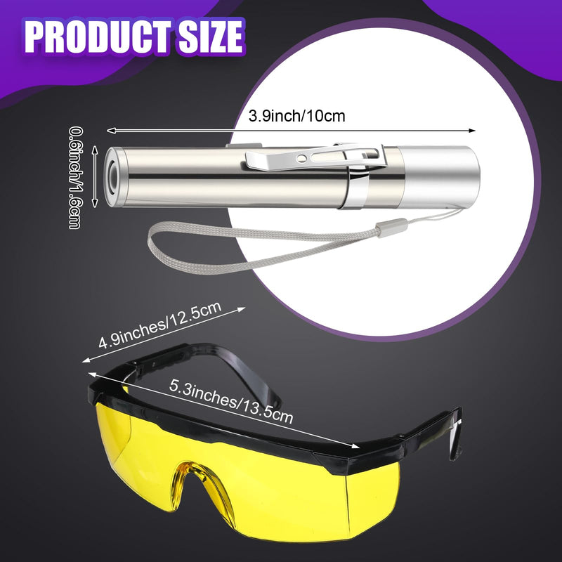 Auto Air Conditioner Leak Detector Tool WJL-6000 Refrigerant Leak Detector with 365nm LED Flashlight and UV Protective Glasses for HVAC Air Conditioner R22 R410A R134A(Yellow) approx. 8.46 of head length Yellow