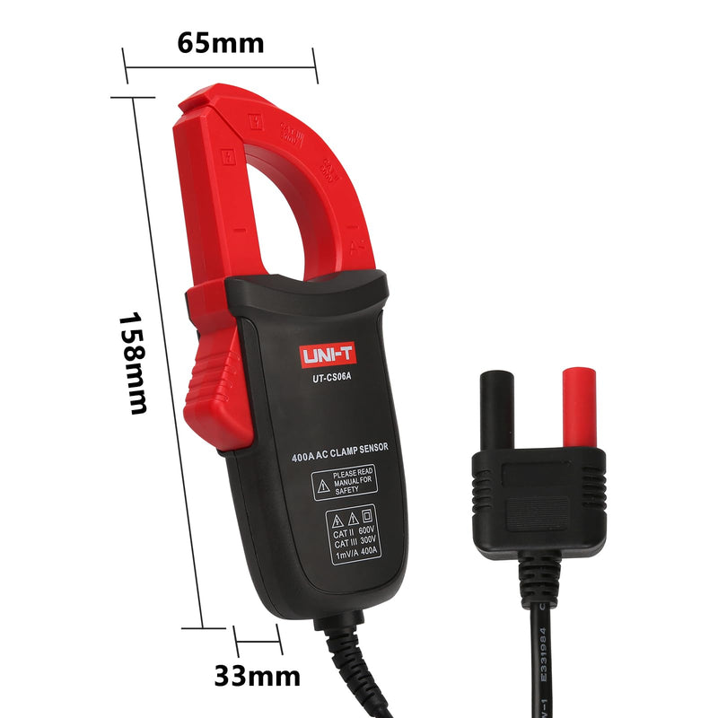 UNI-T UT-CS06A 400A AC Current Clamp Sensor, UT196/UT139C/UT117C Multimeter Option Current Clamp