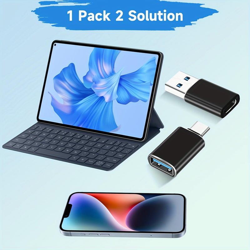 SheraF 4 Pack USB to USB C OTG Adapter, 2Pack Type C Female to A Male Charger Converter 2Pack USB C Male to USB 3.0 Female Adapter Thunderbolt 4 Converter iWatch 8 9,15 14 13 Pro Max