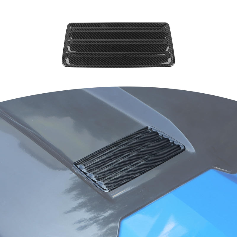 for Silverado Hood Scoops Trim Cover Decal Carbon Fiber for Chevrolet Silverado 2022 Up Black ABS Carbon Fiber Exterior Accessories