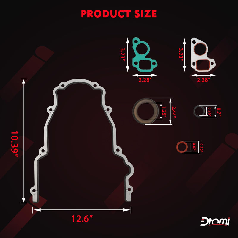 Timing Cover Gasket Set & Oil Pan Gasket Set Compatible with GM Chevy Cadillac Buick Saab Isuzu Vehicle 4.8 5.3 6.0 6.2L LS V8 Engine 1999-2011 Replaces# TCS45993 12633904 OS32241 OS30693R 12612350