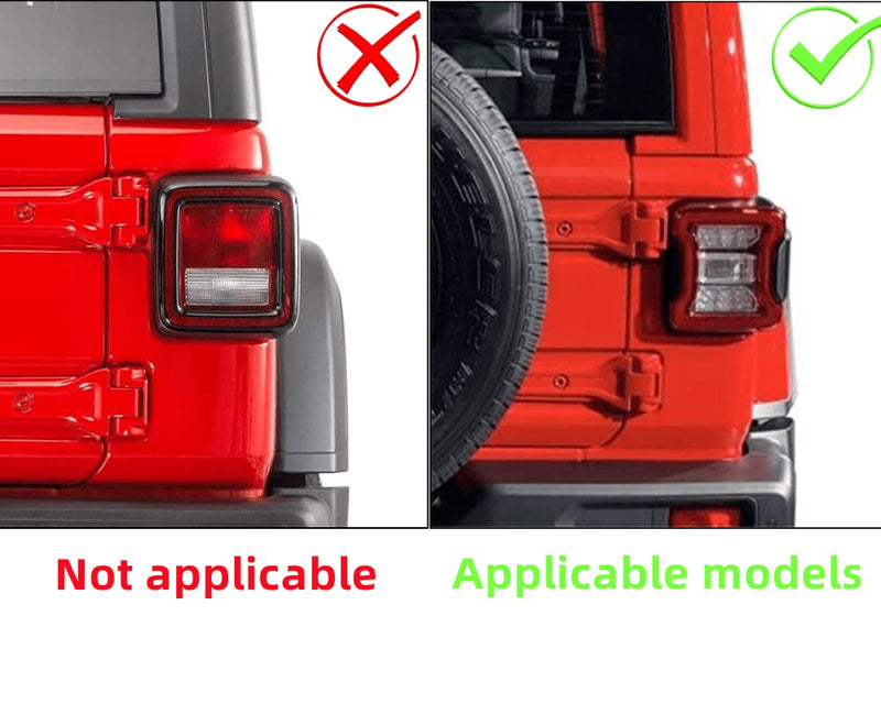 POETRYXIAO Tail Light Cover Guard with US Flag Style (LED Lights) for 2018-2023 Jeep Wrangler JL JLU(US Flag) JL(USA Flag)-LED