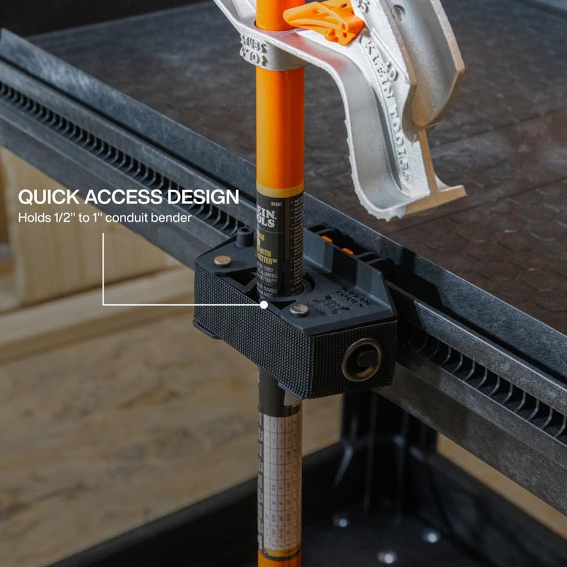 Klein Tools 54852MB MODBox Utility Cart Conduit Bender Holder, Snaps in to Securely Hold 1/2, 3/4 or 1-Inch Conduit Bender, Brooms, Mops