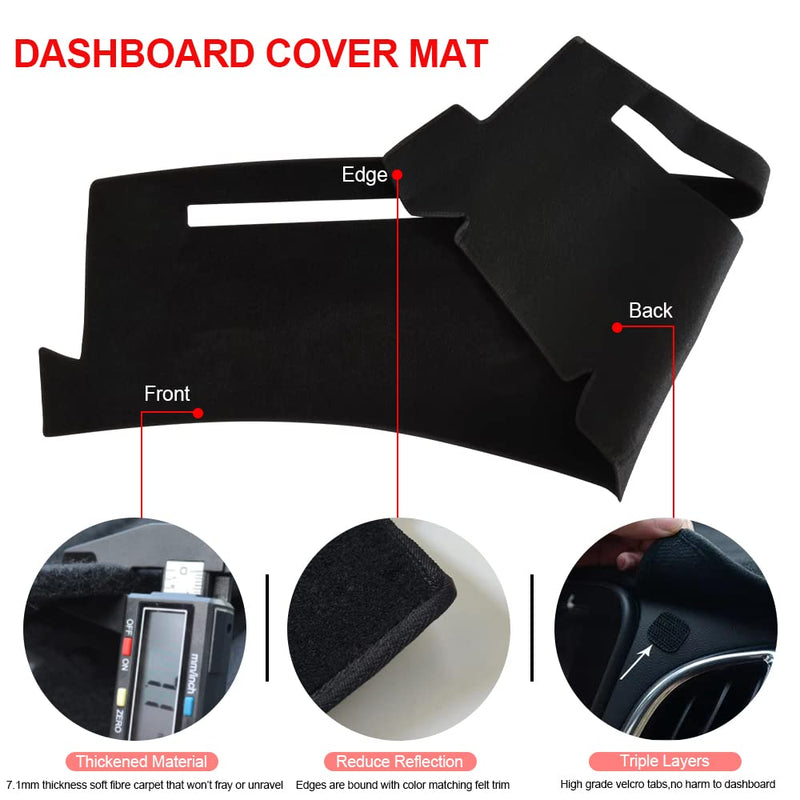 Dashboard Cover Dash Cover Mat Pad Compatible with 1999-2006 GMC Sierra/Chevy Chevrolet Silverado,2000-2006 GMC Yukon XL/Chevy Suburban Tahoe Avalanche(99-06, Black)
