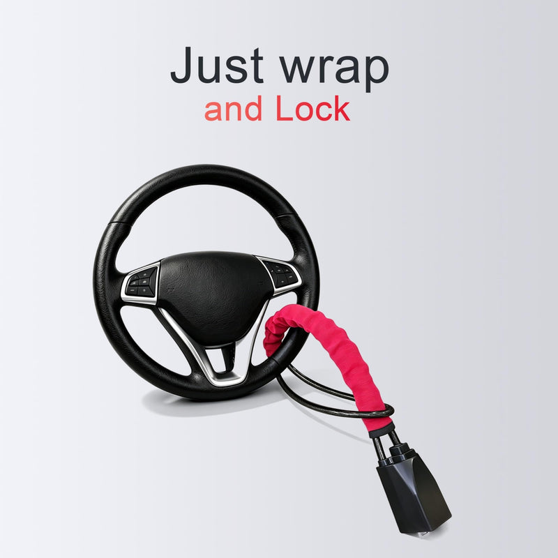 Car Steering Wheel Lock Anti-Theft Device, Seat Belt Lock | Easy Installation, Fits Most Vehicles, Security Device