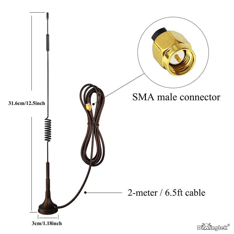 2-Pack 6.5ft 3g 4g LTE SMA Magnetic Antenna, Compatible with Hunting Game Router Network Card IP Camera Video Security Camera Cellular Camera Spring 4G Antenna 2-pack 2 meters SMA 4G LTE Antenna