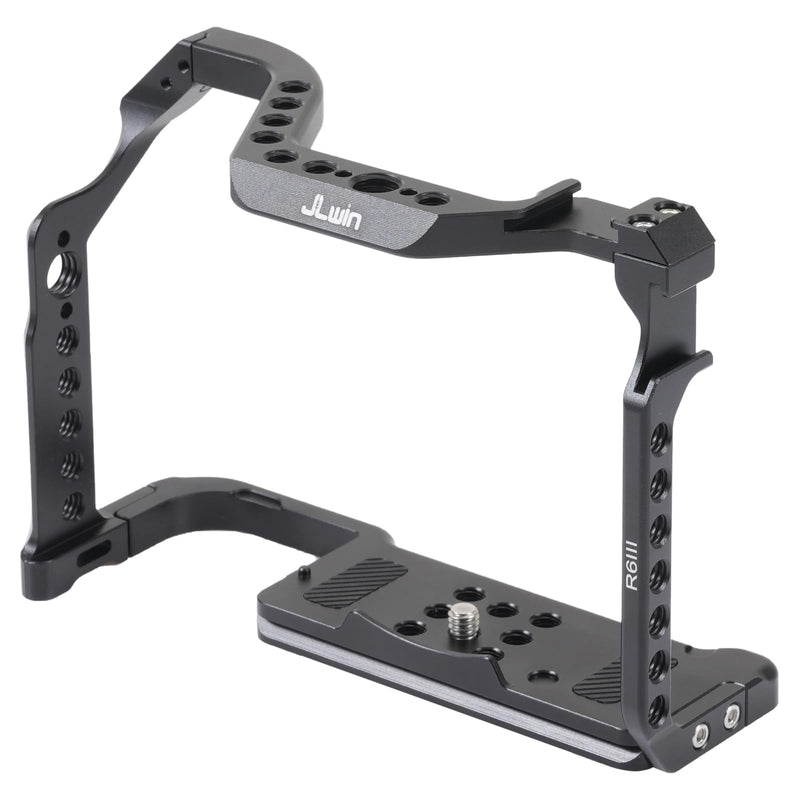 Camera Video Cage for Canon EOS R6 II / R6 III Mirrorless Camera | Built-in Cold Shoe, Arca-Swiss Quick Release Plate, ARRI 3/8"-16 & 1/4"-20 Threaded Holes for Tripod Gimbal Stabilizer