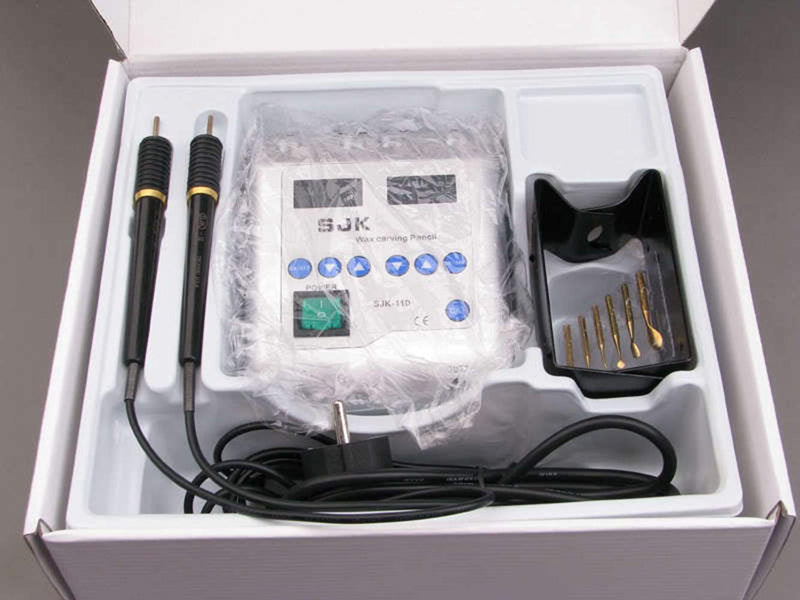 Electric Waxer Carving Knife Machine Double Pen and 6 Wax Tip Pot for Dental Lab