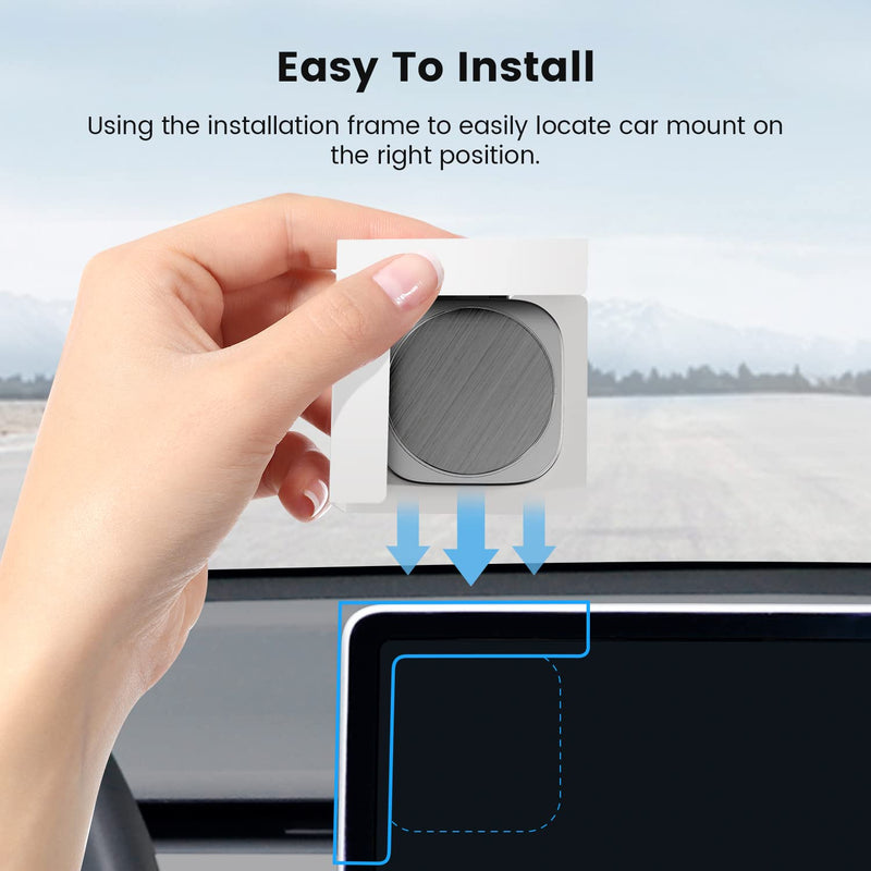 Phone Mount for Tesla Model 3 Model Y, Strong Magnetic Designed for MagSafe Car Mount Phone Holder for Tesla Screen Monitor, Invisible Foldaway Tesla Accessories for iPhone 12/13/14/15 Series Updated Version
