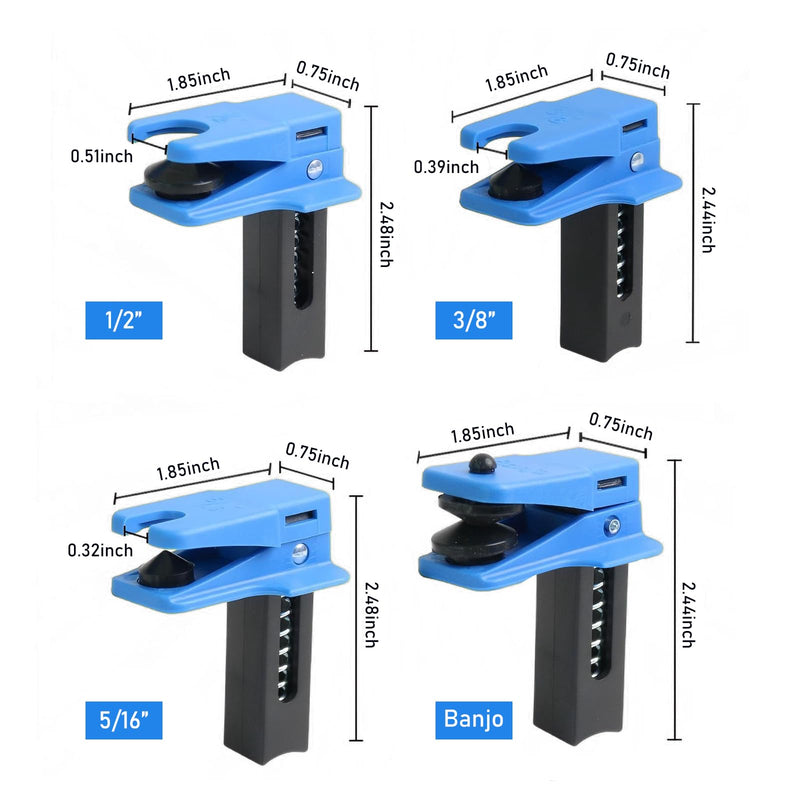 4 PCS Car Brake Line Clamp, Car Brake Oil Line Plug Tool, Brake Line Plug Automatic Fluid Stop Clamp Set, Universal for Most Cars (Blue)