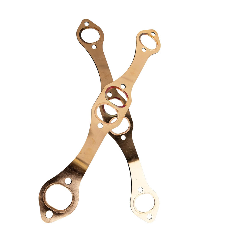 SBC Header Gaskets Set Reusable Oval Port Copper Exhaust Manifold Gaskets Compatible with Chevy 262 283 327 350 383 400 Small Block Engine