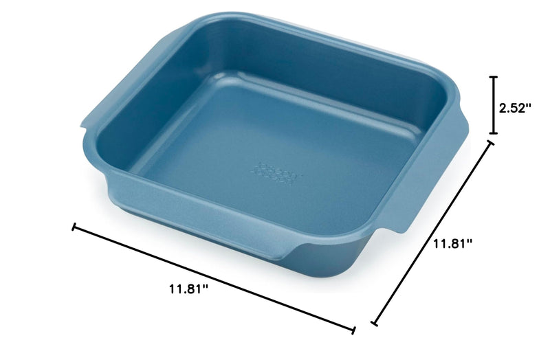 Joseph Joseph Nest Bakeware and Roasting Pan, Carbon Steel Baking Pan with Non-Stick Coating, Easy-Pull Handles, Organized Kitchen Storage, Medium, Blue Single (Medium)