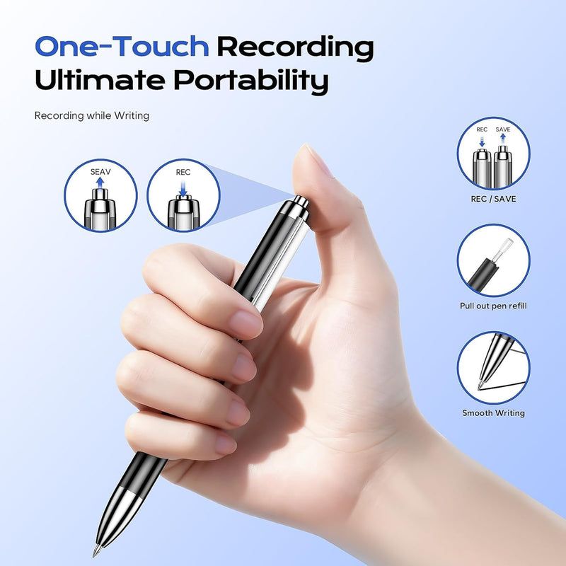 64GB Voice Activated Recorder Device - Qunifyed Digital Voice Recorder with AI Noise Reduction, Portable Recording Device for Meetings, Interviews, Lectures, Work 64.0 GB