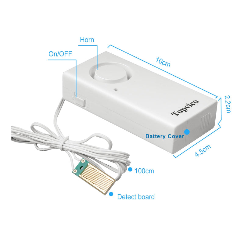 Topvico Water Leak Sensor Detector Flood Alarm for Basement RV Moisture 120dB Work Alone Battery Operated 3 Packs