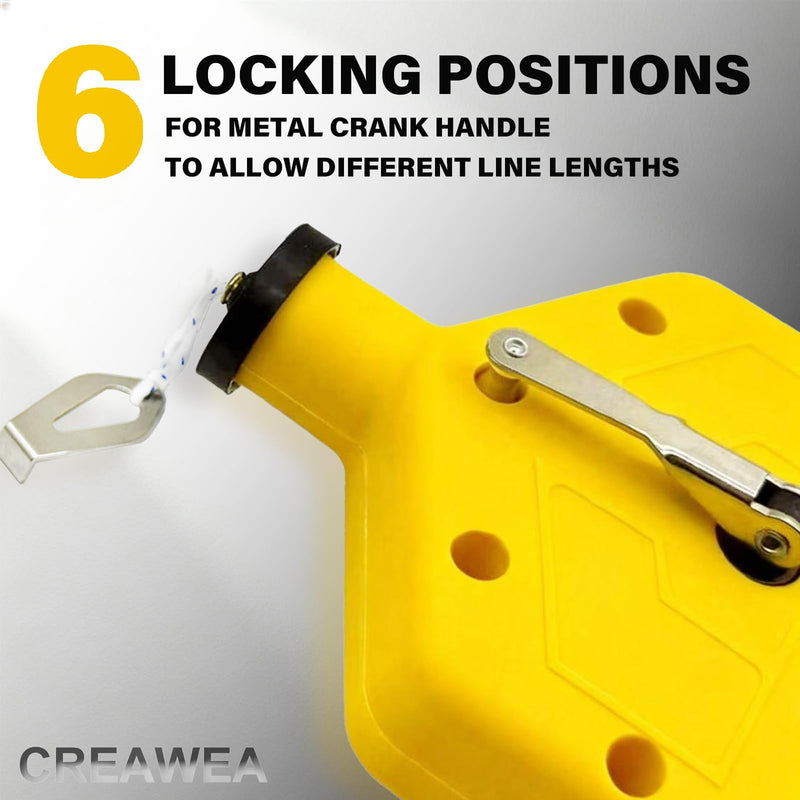2PCS Heavy Duty Chalk Line, Professional Construction Marking Tool, 100-Foot Line, Ergonomic Design, for Measuring and Layout (Yellow & Black), Chalk Not Included Yellow and Black