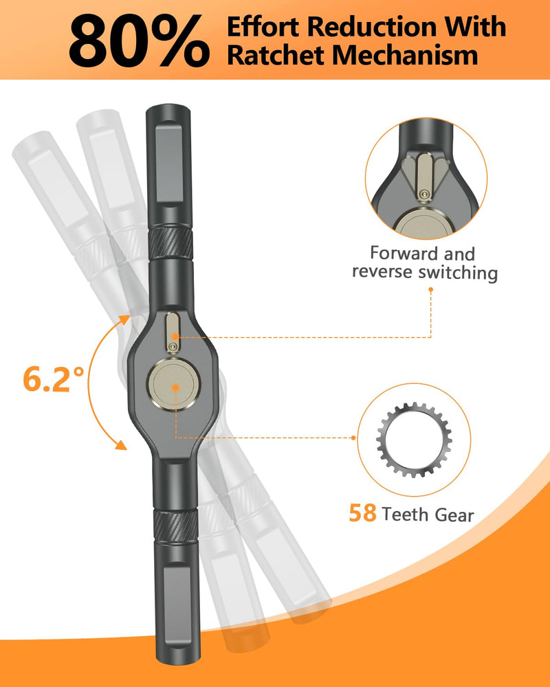 AMIR 42 in 1 Magnetic Screwdriver Set, Ratchet Screwdriver Set with Multi Bit, DIY Repair Tool Kit with Versatile T Handle for Furniture, Computer, Bicycle, Electronic Repair Orange