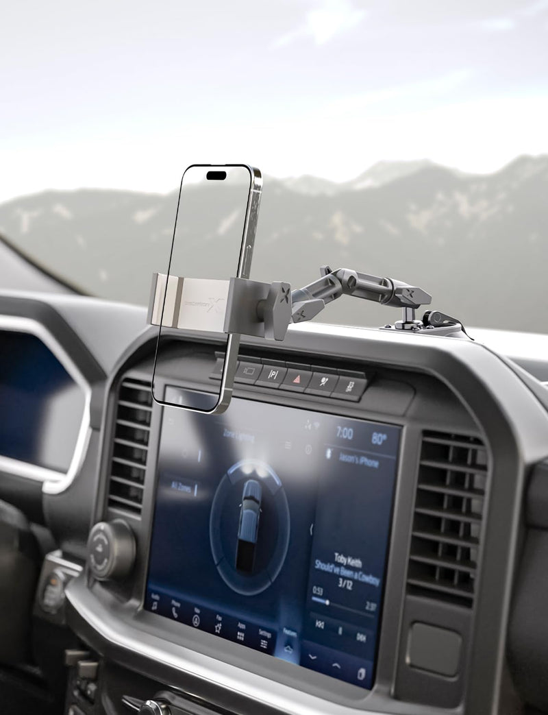 Bracketron HD Phone Dock PRO Dash and Window Metal Clamp Mount, Phone Holder for Car, Universal Phone Mount for Phones up to 3.5 Inches Wide | Heavy-duty aluminum phone car mount, dash & window metal clamp dock, secure grip holds smartphones up to 3.5”...