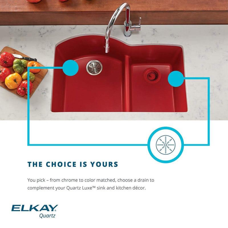 Elkay LKQD35 Polymer 3-1/2" Disposer Flange with Removable Basket Strainer and Rubber Stopper - Mocha