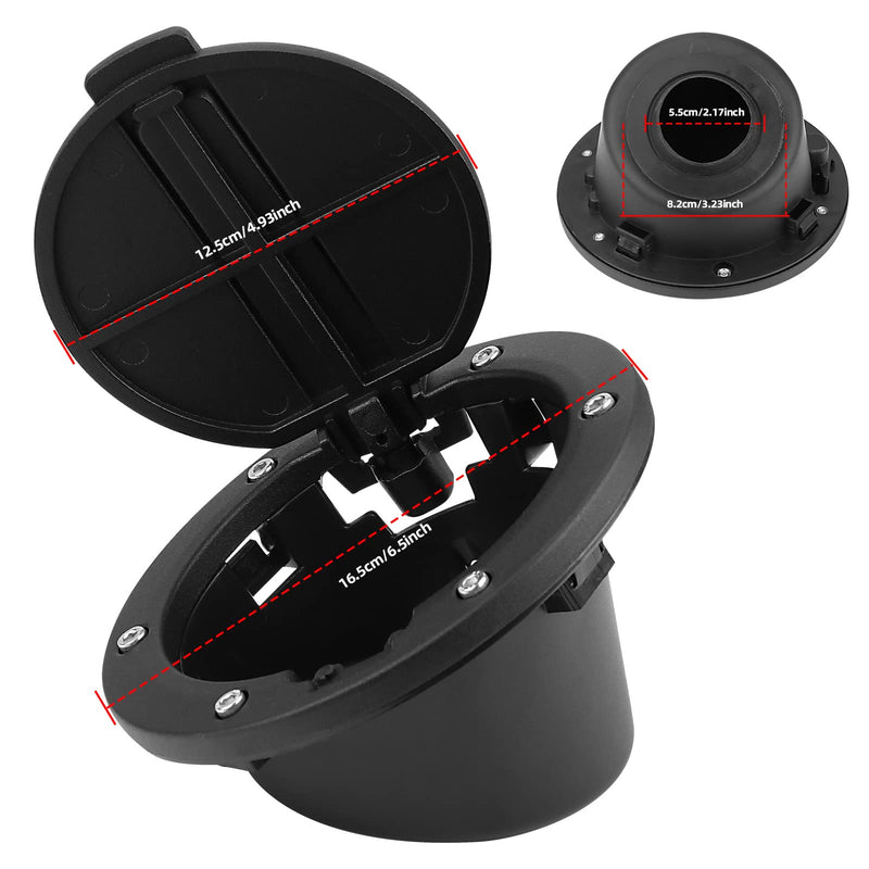 Fuel Filler Door Cap Black Gas Cover Cap Compatible with Jeep Wrangler 2007-2017 JK & Unlimited 2 door and 4 door + US Flag stickers cross bar Accessories，Aluminum+ABS Accessories