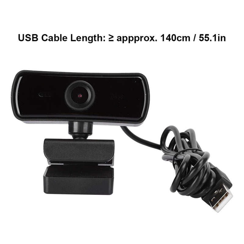 Yoidesu 143 Webcam, 4K PC Camera USB DriveFree Webcast and Builtin Microphone Adjustable Web Camera for Online Teaching, Video Meeting, Remote Work (Black) Black