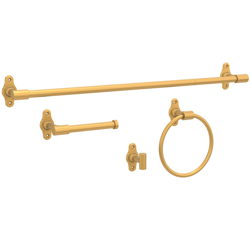 Franklin Brass Calloway (1-Pack) 18'' Towel Rack w/ 6" Extender for Bathroom Satin Gold Towel Bar for Bathroom Wall Mounted Towel Holder Rod CLWY26-SG