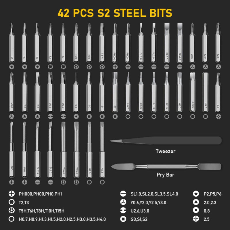 Mini Electric Screwdriver Set,3.7V Cordless Precision Screwdriver Set with 50 in 1 Magnetic Bits,Magnetic Storage,5 Torque Setting,LED Display,Small Repair Tool Kit for Computers,Phones,Watches (Grey) Grey