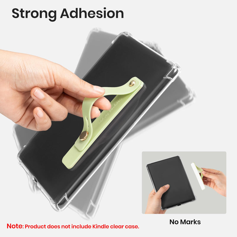 CoBak Hand Strap Holder for Kindle/Tablet - Lightweight TPU One-Handed Grip with Strong Stick, Stand for Phone, Adjustable Tightness for Kindle/Kobo/Voyaga/Lenovo/Sony E-Book Tablet, Matcha matcha-1