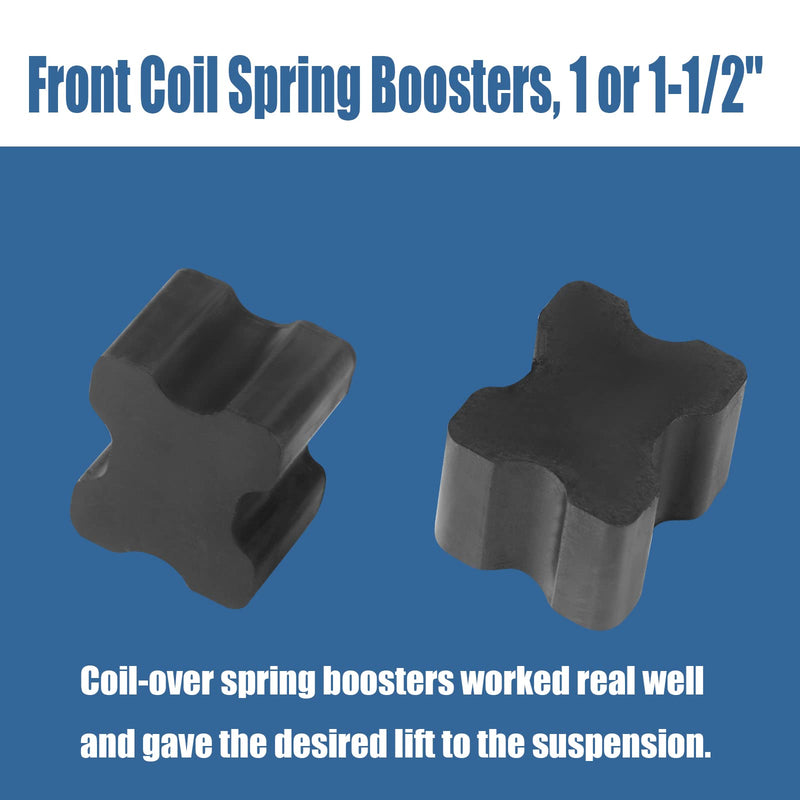 Heavy Duty Rubber Front Coil Spring Booster Kit, Rubber Coil Spacers, 1.5" Thick Pack of 4 4PCS