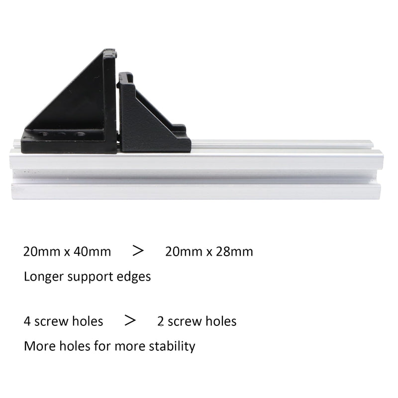 20 Sets 2020 Aluminum Extrusion T Slot Corner Bracket 20 Series Extruded Hardware 90 Degree Right Angle Connector with M5 Bolts Nuts for 20/20 80 20 2040 T V Slot Black Aluminum Profile 20Pcs 20x40 Bracket with Bolt Nut