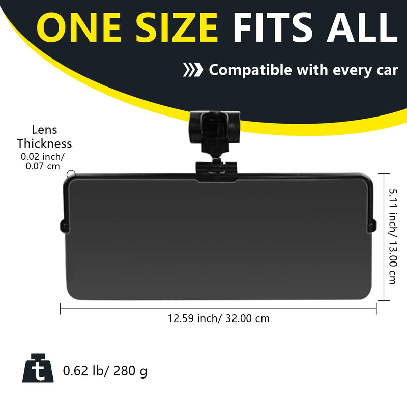 Sun Visor Extender for Car, Universal Sun Visor for Car Easy to Install, UV400 Anti-Glare Protects from Glare/UV Ray/Stray Light/Snow Blindness for Safe Driving, Clip on/Adjustable Angle