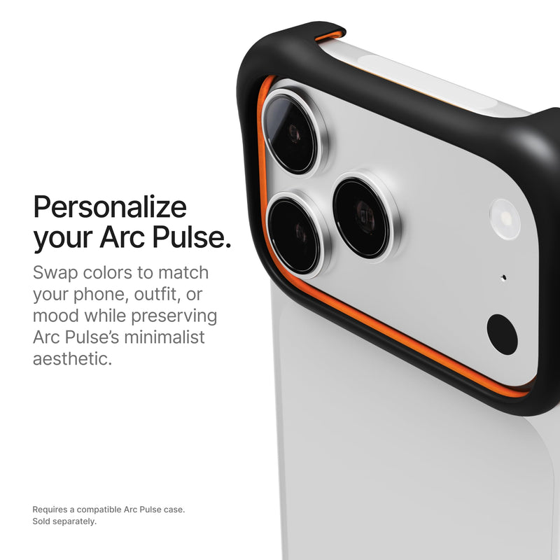 Arc Pulse Arc Impact Inlay Compatible for iPhone 17 Pro Case (6.3 Inch) – Shock-Absorbing Elastomer Insert, Adhesive-Free Easy Fit, Enhanced Drop Protection Amber Orange