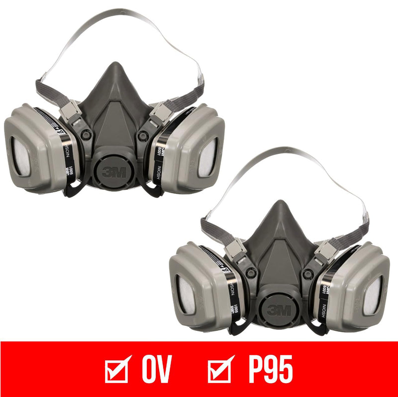 3M P95 / Organic Vapor Paint Project Reusable Respirator 6311, Large Size, NIOSH-APPROVED, Use For Professional Paint Spraying, Lightweight, Flexible, Thermoplastic Faceseal For Comfort (6311P1-DC)