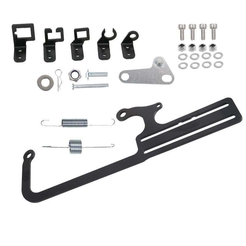 EZ-EFI 304147 Throttle Cable Mount Kits For 4150 Carburetor Throttle Cable Mount Bracket Steel Black Adjustable for Automatic Transmission TV Cables for GM 700R4 Transfer (304147)