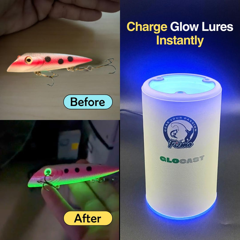 Aramish GloCast Mini - Instant UV Charger for Lures Ice Fishing Night Fishing Glow Baits Jigs Tubes Powerful UV LED Light 6"