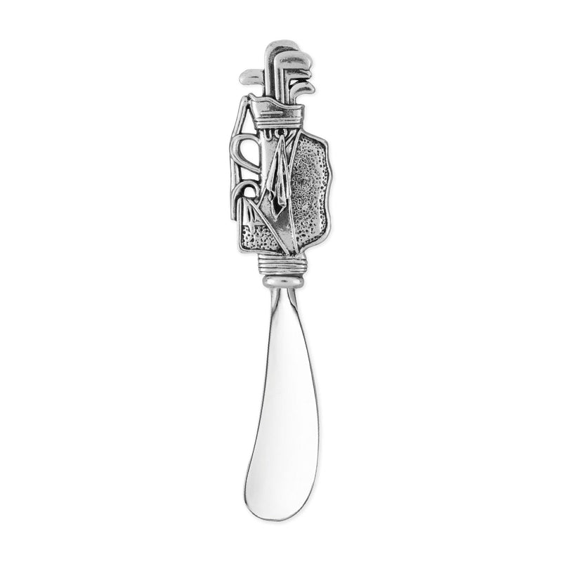 Supreme Housewares Golf Bag Cheese Spreader Set, Zinc Alloy Butter Spreaders with Decorative Handles for Cheese, Cream, and Dips, Silver, 5 Inch, Set of 2