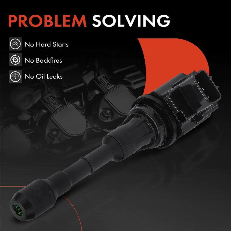 A-Premium Ignition Coil Compatible with Nissan & Infiniti Vehicles - 2.5L 3.5L - Altima 2007-2018, Pathfinder 2013-2019, Maxima Murano Quest 350Z EX35 FX35 G35 Q50 QX60 M35 G25
