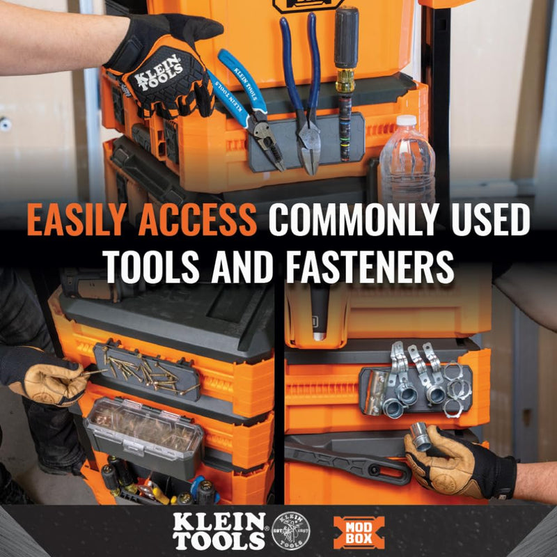 Klein Tools 54819MB MODbox Magnetic Strip, Modular Tool Storage System Side Mounting Accessory, Easy One-Handed Attachment, Strong Magnets