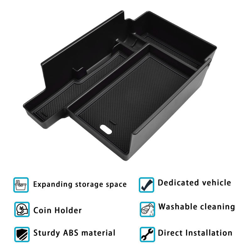 EDBETOS Center Console Organizer Tray Compatible with Nissan Pathfinder Accessories 2022 2023 2024 2025 R53 Interior Secondary Armrest Storage Glove Box Divider ABS Material, Black Trim