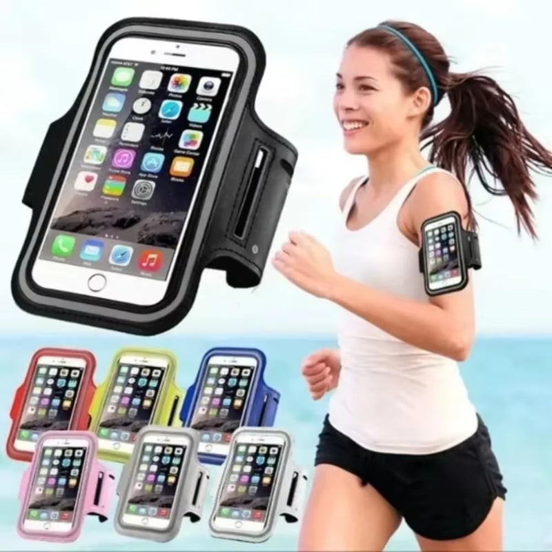5.5inch Phone Armband Smartphone Key Holder for iPhone Sports Outdoor Arm Bag Gym Running Phone Bag Arm Band Case for Samsung (Black) black