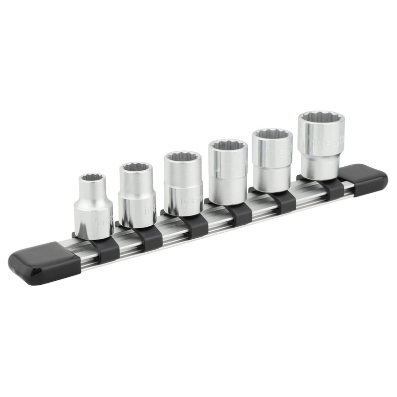 TONE Socket Set 12-Point with Socket Holder HD306 3/8" Inch Drive 6-Piece HD306: Contents: 6 pieces